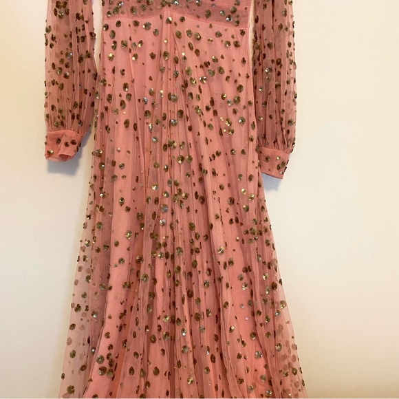 LoveShackFancy Janet Sequin-embellished Stretch-tulle Maxi Dress Bubblegum - Picture 12 of 16